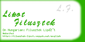 lipot filusztek business card